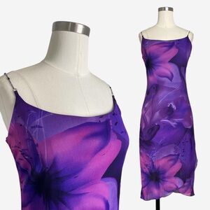 Y2K I.N. San Francisco purple floral midi dress